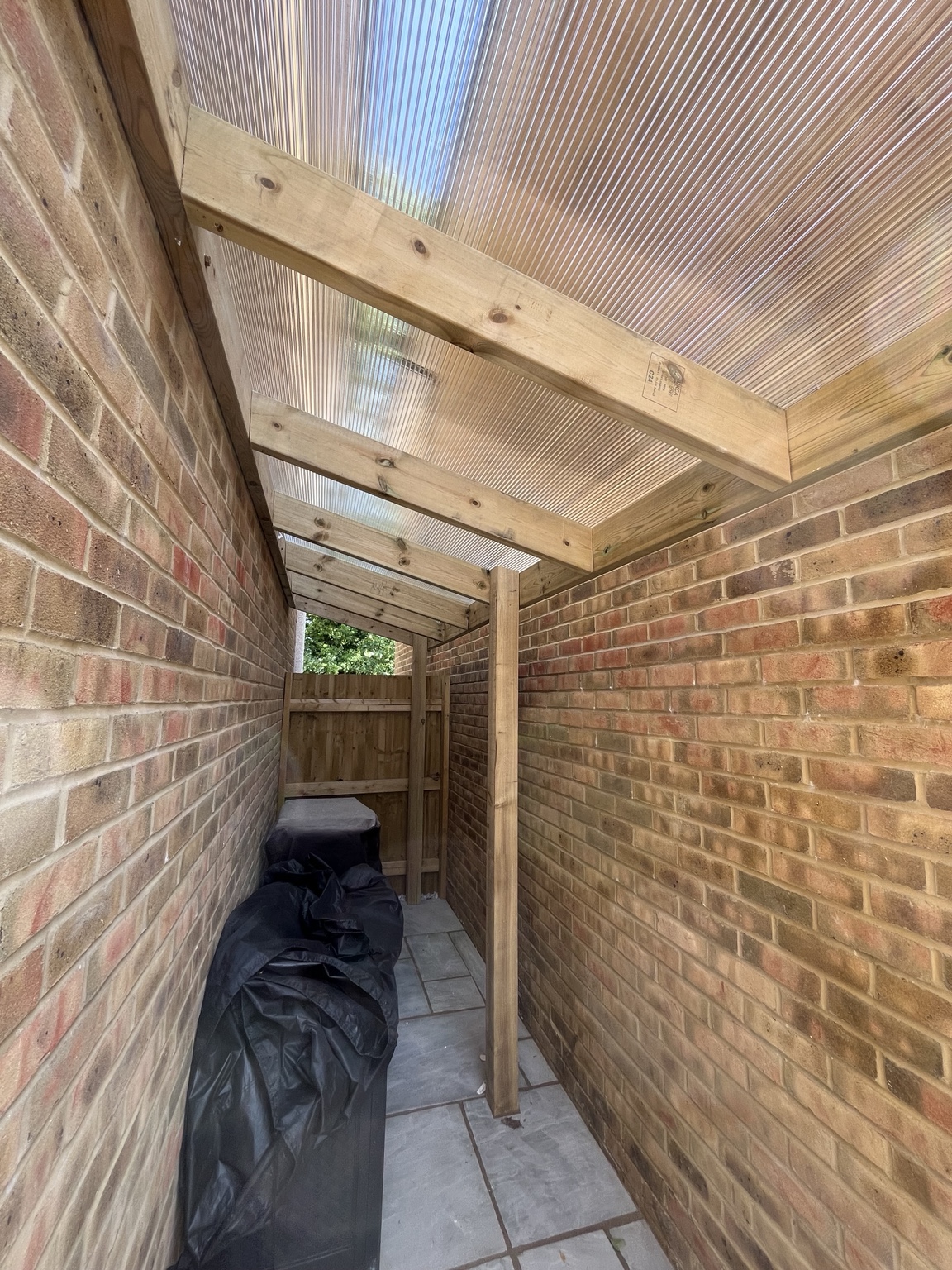 Covered timber side walkway